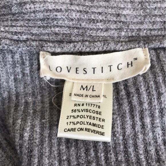Lovestitch Marled Gray Open Front Cardigan Sweater Women Size Medium Large - Picture 6 of 12